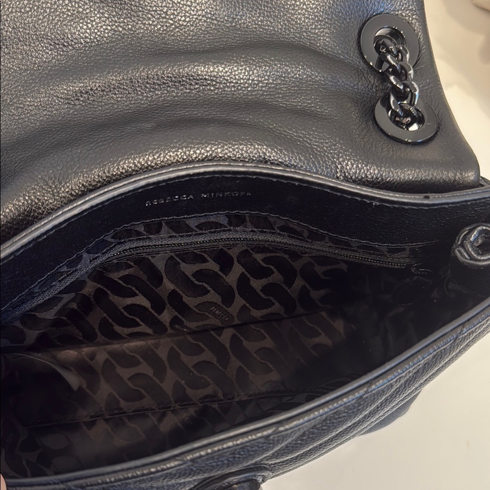 Rebecca Minkoff Edie Crossbody Elegant Black Quilted Purse - Picture 6 of 7
